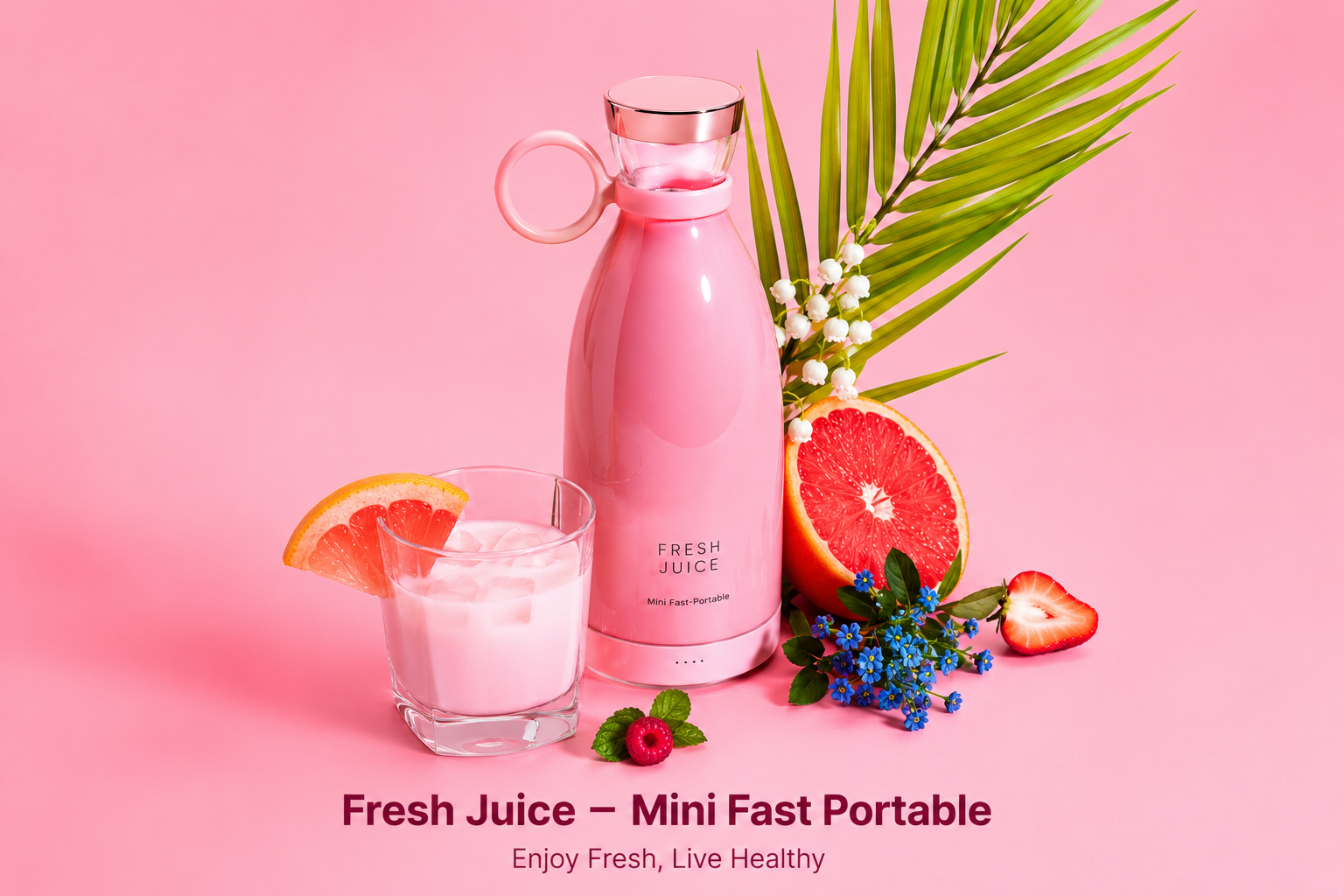 Smoothie Machine Electric Household juice maker Wireless Rechargeable Usb Mini Hand Portable Fruit Blender - Image 2