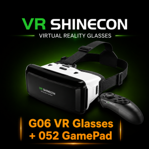 Virtual Reality VR Glasses IMAX Huge Screen 3D Glasses Google Cardboard Box VR Helmet for 4.5-6.53" Phone,Support Game Joysticks