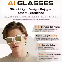 AI Smart Glasses 800W HD Camera 4K Video 32GB Storage 120+ Language Translation 3600mAh Charging Case Bluetooth Call Sunglasses - Image 5