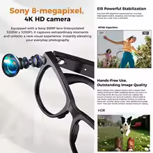 AI Smart Glasses 800W HD Camera 4K Video 32GB Storage 120+ Language Translation 3600mAh Charging Case Bluetooth Call Sunglasses - Image 3
